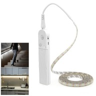 Taśma LED 5m meblowa czujnik ruchu zmierzchu na baterie biały