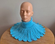 Turkusowy golfik, otulacz na szyję zamiast szalika - HANDMADE