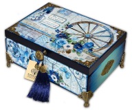 HERBACIARKA pudełko drewniane SZKATUŁKA 6 przegród BLUE LAND