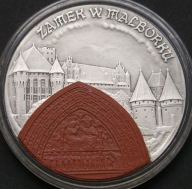 Polska 20 złotych 2002 - Malbork zamek - srebro oksydowane - stan menniczy-