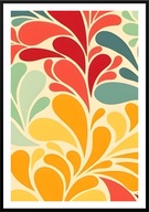 A2 PLAKAT OBRAZ PLAKAT ROŚLINY ROŚLINA KOLOROWE LIŚCIE LIŚĆ ABSTRAKCJA