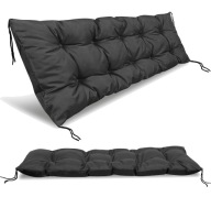 Poduszka Ogrodowa 120x40 cm | na Ławkę Palety Huśtawkę Wodoodporna Czarna
