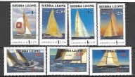 SIERRA LEONE - Puchar Ameryki - jachty morskie 1987 ** Mi 964-70 (1006J)