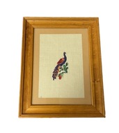 Obraz haftowany z cyklu "Pawie" Halina Dulemba