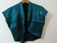 ciemno-zielone morskie satynowe bolerko XL