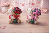 Świece misie prezent dzień matki ojca rocznica zakończenie roku