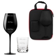 Zestaw dla pary - kieliszek na wino i szklaneczka na whisky Who Cares
