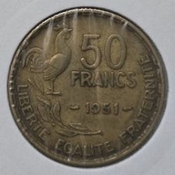 *FRANCJA [0111]*50 franków FRANCS 1951 Czwarta Republika, Ludzie Ptak Kogut