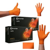 RĘKAWICZKI NITRYLOWE GUMOWE JEDNORAZOWE MOCNE POMARAŃCZOWE L