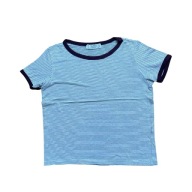 Bluzka t-shirt damska krótki rękaw paski białe czarne bordowe S Pull&Bear