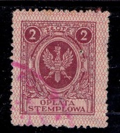 OPŁATA STEMPLOWA 2 zł kas RÓŻOWY OBRĄCZKOWY