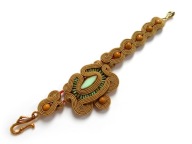 BRANSOLETKA SUTASZ BOHO piasek z turkusem