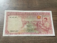 Kongo Belgijskie - 50 franków - 1957 - rzadki