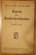 MAPA - NIEMCY - CZECHOSŁOWACJA 1938 ROK, Karte der Sudetenlander 1:750 000