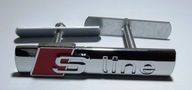 AUDI S-LINE EMBLEMAT ZNACZEK LOGO W GRILL CHROM SREBRNY POŁYSK PRZYKRĘCANY