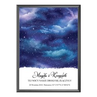 MAPA GWIAZD PARSONALIZOWANY PREZENT NA WALENTYNKI KREATYWNY PREZENT OBRAZ