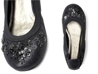 NEXT czarne baleriny baletki z kwiatkami