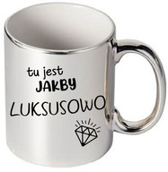 Zabawny srebrny kubek do kawy praca na urodziny na prezent