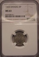 WMG - 5 fenigów 1923 MS 63 NGC