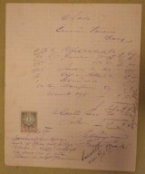 STARY DOKUMENT - KOZY - BIELSKO - BIAŁA 1887 r. + ZNACZEK