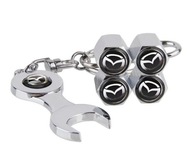 Nakrętki metalowe na wentyle czapki 4x plus breloczek brelok MAZDA