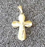 Srebro ! Zawieszka wisiorek - Krzyżyk, Krzyż nr 8 złocony