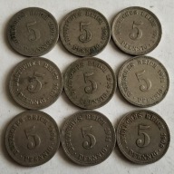 Moneta Niemcy 5 reichpfennig 1911 1914 duży orzeł