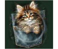 Panel z nadrukiem wodoodporny na torbę 45/45cm kot kociak oxford