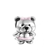 Charms Miś w sukience z kokardką S925