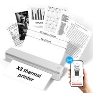 Drukarka termiczna A4 bezprzewodowa marklife x8 druk bez tuszu + papier