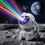Projektor Gwiazd Nieba Astronauta Lampka Nocna LED Pilot Prezent Galaktyka