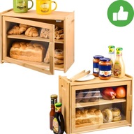 CHLEBAK BAMBUSOWY DWUPOZIOMOWY ORGANIZER SZAFKA PÓŁKA GABLOTA POJEMNY