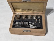 Odważnik mosiężnych precyzyjne w etui - zestaw z pensetą 1mg-200g