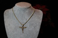 ŁAŃCUSZEK NASZYJNIK ZE STALI CHIRURGICZNEJ 316L POZŁACANY ZAWIESZKA