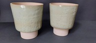 2 x ceramiczna szkliwiona masywna doniczka