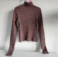 Cienki półgolf damski bluzka New Look 36 38 dzianina w prążek golf (469)