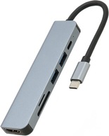 STACJA DOKUJĄCA 6 W 1 12W 1 TYPU C USB, HDMI 4K PD SD TF WYJŚCIE HD 4K
