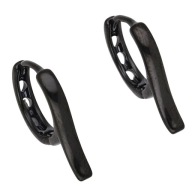 55612 Kolczyki czarna stal chirurgiczna kółko z "ogonkiem"