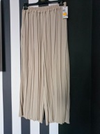 Spodnie szerokie kuloty plisowane beżowe