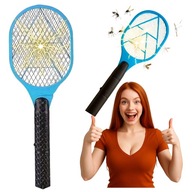 ELEKTRYCZNA RAKIETKA ŁAPKA NA MUCHY KOMARY OSY NOR-TEC ŻÓŁTA 2XAA HIT MEGA!