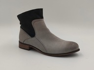 Botki sztyblety przejściowe skóra szare Pollonus R. 39