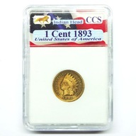 1 cent 1893 USA Indianin w plastikowym slabie moneta