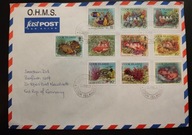 !! ZWIERZĘTA RYBY - COOK ISLANDS 1983 - LIST LOTNICZY - STAN BDB !!