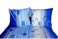 pościel z flaneli 160x220 + 2x50x60 zamek F 04 Kółka niebieskie