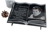 KSIĄŻKA SZKLANA NA NAGROBEK GRAWER Z FOTOGRAFIĄ