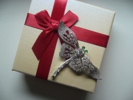 ELEGANCKA BROSZKA WAŻKA CYRKONIE + PUDEŁKO PREZENTOWE