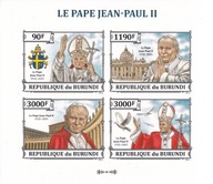 Burundi 2013 ** cięty cena 7,50 zł kat.12€ - Jan Paweł II, arkusz