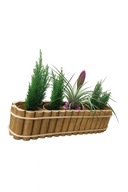 Duża doniczka kwietnik drewniany 80×20×20 ze sznurem – naturalny styl