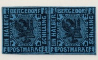 Niemcy Bergedorf 1861 rok Mi 1b** Księstwa Niemieckie Gwarancja 800 EUR