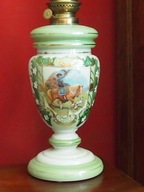 Stara franc. szklana lampa naftowa.